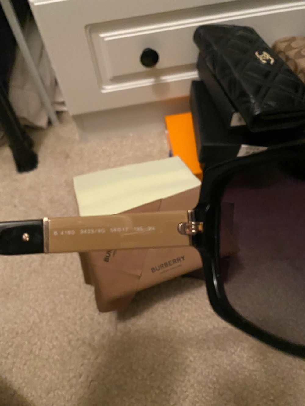 Burberry Black Oversized Women's Sunglasses with Dark Lenses - Picture 6 of 8